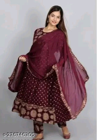 Anarkali Dupatta Set" Women's Printed "Anarkali Kurti" & Pant Dupatta Set
Name: Anarkali Dupatta Set" Women's Printed "Anarkali Kurti" & Pant Dupatta Set
Fabric: Rayon
Sleeve Length: Three-Quarter Sleeves
Pattern: Printed
Combo of: Single
Sizes:
S (Bust
