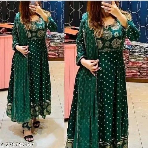 Anarkali Dupatta Set" Women's Printed "Anarkali Kurti" & Pant Dupatta Set
Name: Anarkali Dupatta Set" Women's Printed "Anarkali Kurti" & Pant Dupatta Set
Fabric: Rayon
Sleeve Length: Three-Quarter Sleeves
Pattern: Printed
Combo of: Single
Sizes:
S (Bust