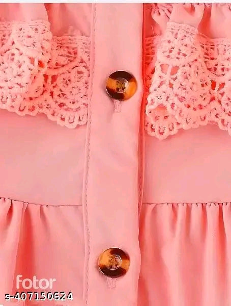 Catalog Name:*Tinkle Trendy Girls Frocks & Dresses*
Fabric: Rayon
Sleeve Length: Sleeveless
Pattern: Solid
Net Quantity (N): Single
Sizes: 
0-3 Months (Bust Size: 12.5 in, Length Size: 20 in)
0-6 Months (Bust Size: 12.5 in, Length Size: 20 in)
3-6 Months